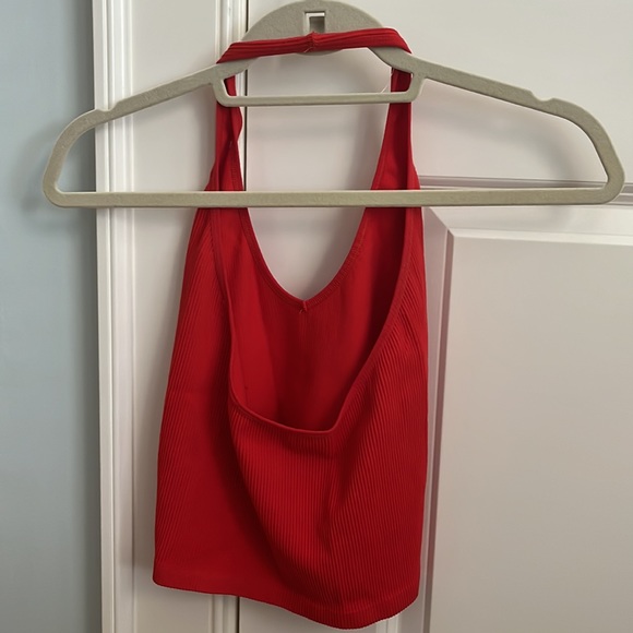 Red urban outfitters ripped very comfortable stretchy top - Picture 2 of 3
